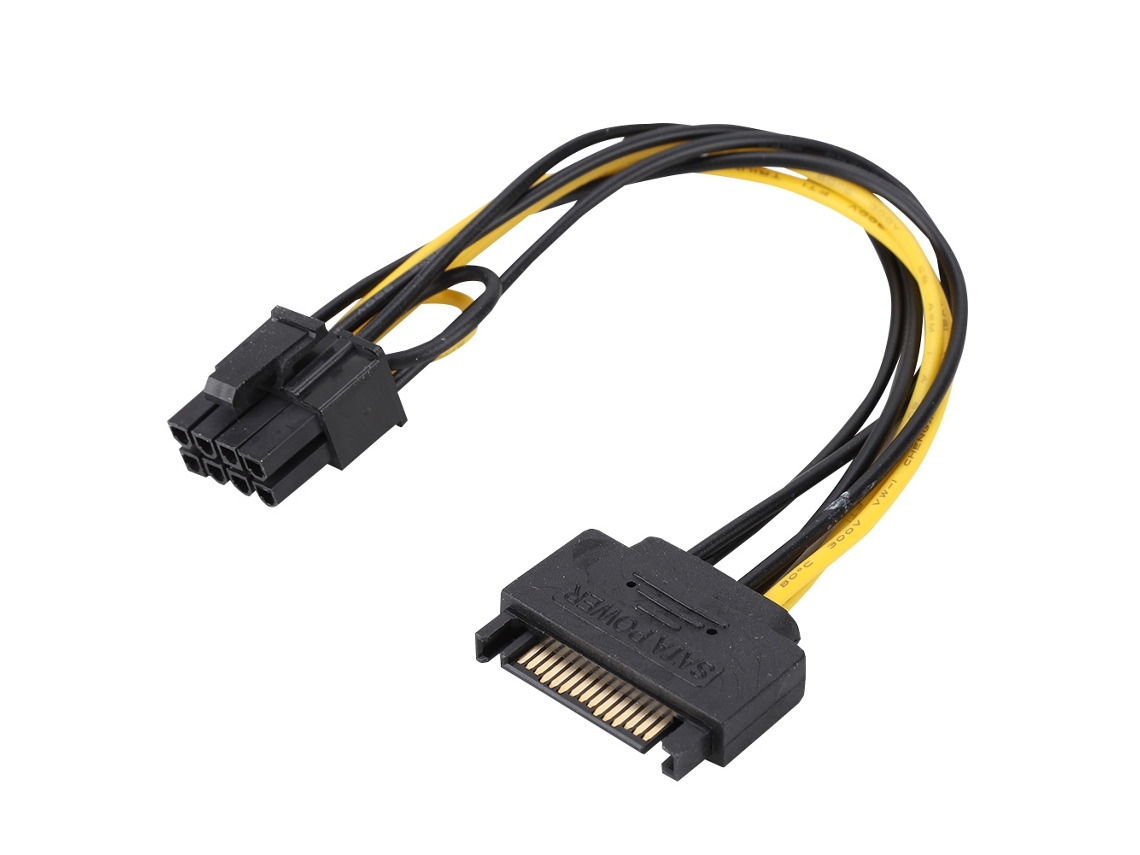 Cable de alimentación para tarjeta de video (conversión SATA de 8 pines a 15 pines, compatible con Windows/Linux)