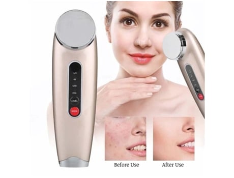 Masajeador Facial, crema Facial y suero reafirmante, dispositivo para el cuidado de la piel, efecto vibratorio potenciador iónico AUJEZON Gold