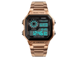 Reloj Casual Moderno Para Hombre En Piel Sintética Con Fecha Y Pantalla Luminosa (negro Café Oscuro)
