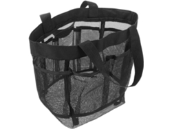 Neceser Portátil De Malla De Gran Capacidad, Nailon Negro, Unisex, Ideal Para La Playa, El Baño Y El Camping.