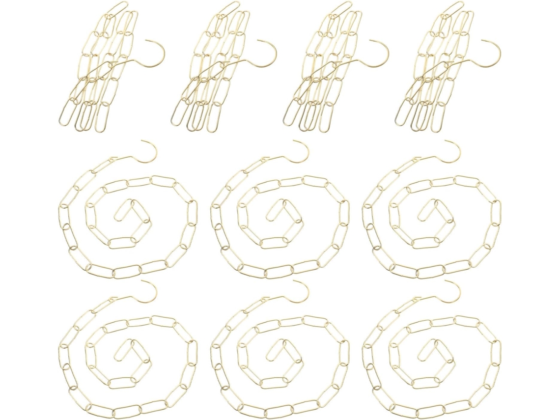 Juego 10 Cadenas Hierro Dorado 23 Eslabones Colgar Cadena Exhibición Ligera Tiendas Mercados Soporte