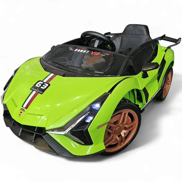FUNTASTIC LAND Coche eléctrico infantil de 12 V con ruedas de EVA, asiento de cuero y mando a distancia.