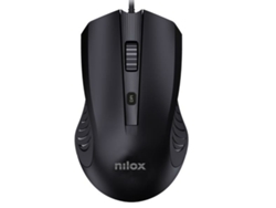 Ratón NILOX MOUSB1013 (Negro - USB)