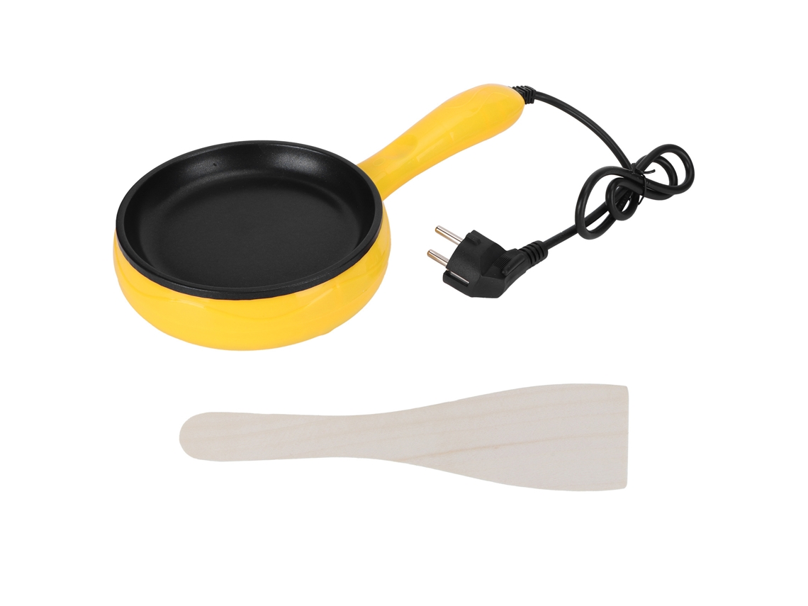 Mini Sartén Antiadherente De 350 W Con Espátula De Madera Para Huevos, Panqueques Y Filetes.