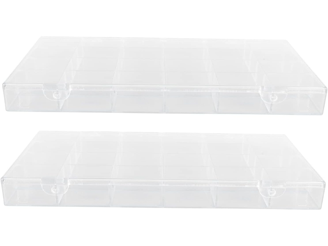 Caja organizadora de manicura de 2 piezas con múltiples compartimentos para accesorios de uñas. SFUSHOS