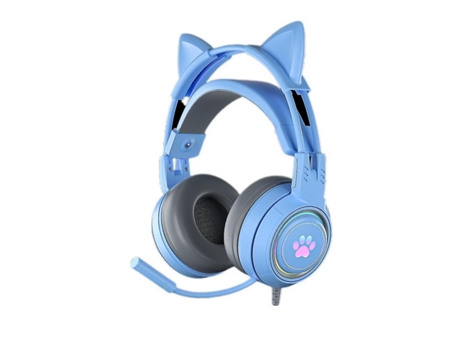 Auriculares Orejas de gato brillantes con cable para ordenador Ps4 Gaming Pink Gaming Usb con cable gatito para Pc/Mac/Ps4/Ps5