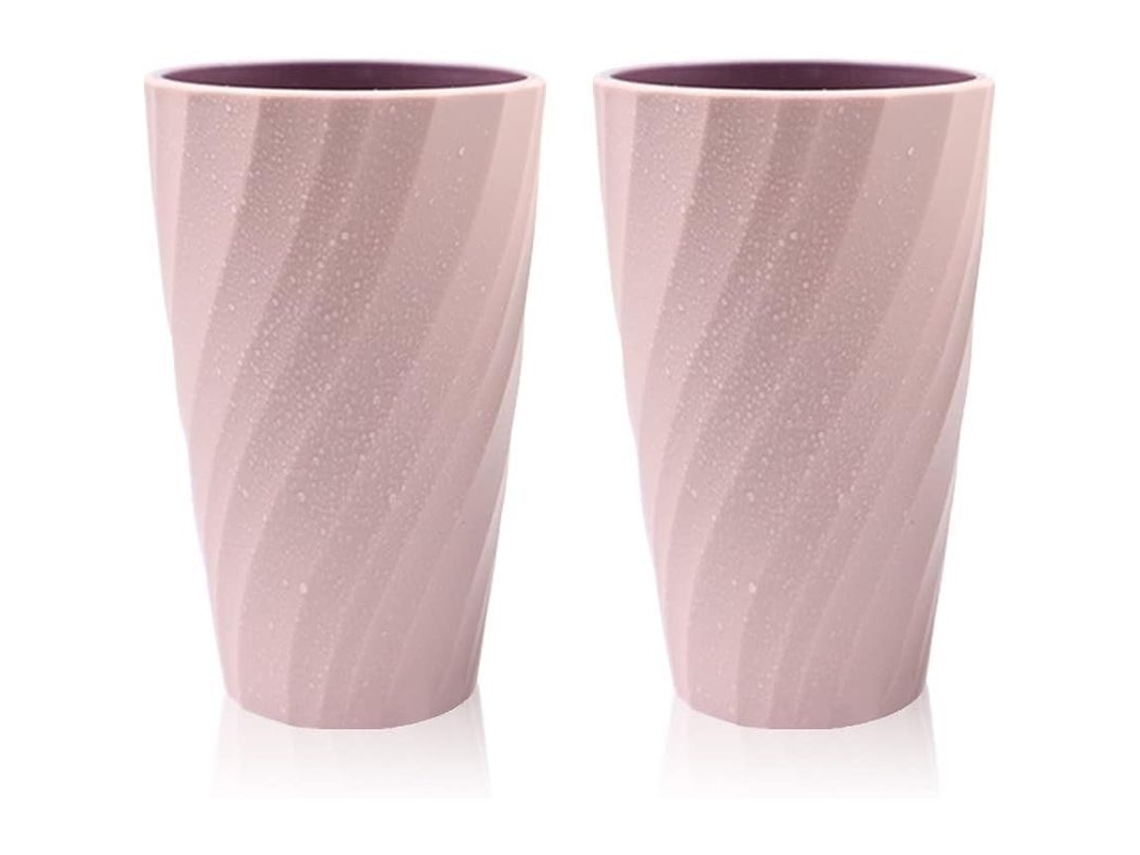 Juego De 2 Vasos Para Cepillo De Dientes Linjou Para Baño, Irrompibles, Suaves Y Duraderos (rosa)