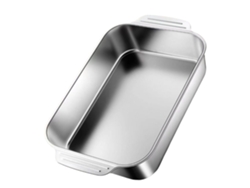 JILLIOPER Bandeja para hornear profunda, bandeja de acero inoxidable resistente y duradera para cocinar y hornear de forma saludable sin revestimiento, extra pr