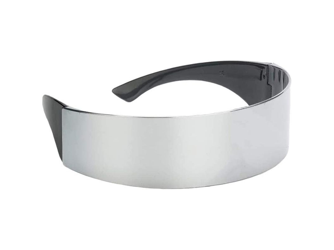 Gafas De Sol Con Lentes De Espejo Plateadas, Diseño Cíclope, Estilo Futurista Para Disfraces.