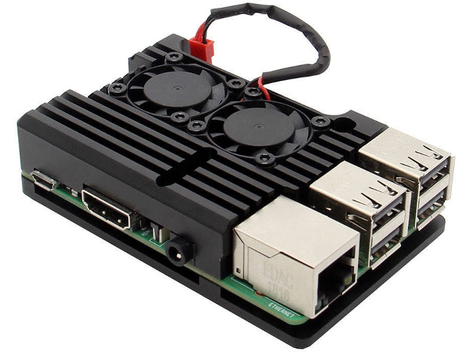 Ventiladores ECSEE SKUB27645 Aluminium Alloy Case Dual Fan para Raspberry Pi 3