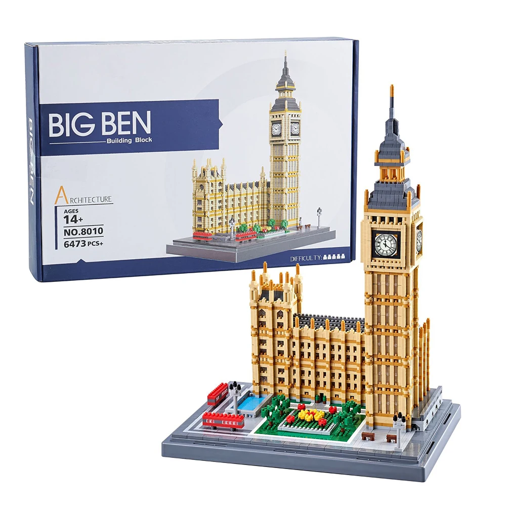 (big Ben) Set De Construcción Del Big Ben De Londres De 6473 Piezas, Un Modelo Arquitectónico De Fama Mundial.