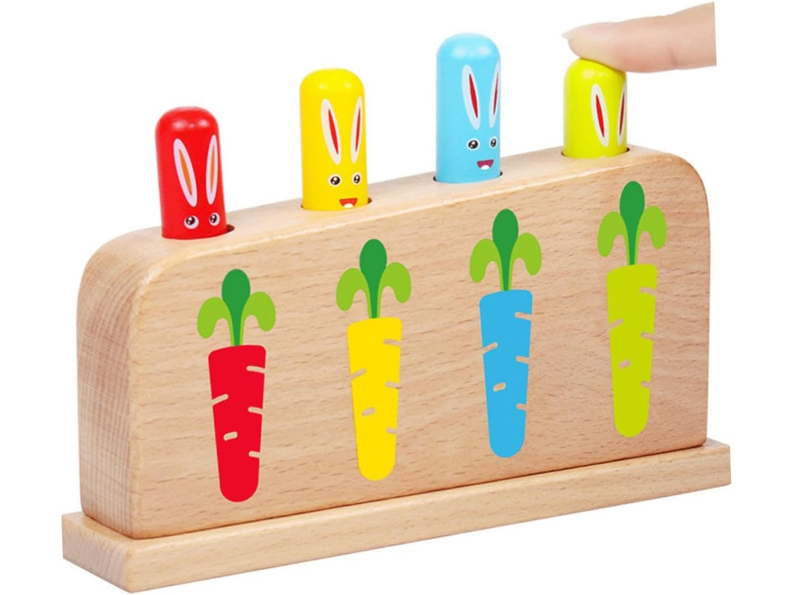 Juguete de madera con mecanismo desplegable para niños y niñas. Juego educativo que desarrolla las habilidades cognitivas y la percepción. CHABERLU