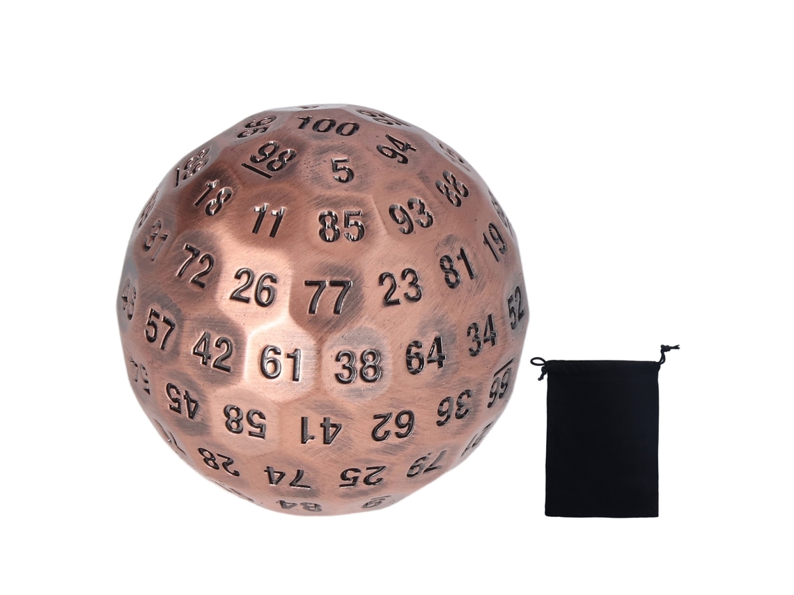Dados Metalicos Poliedricos 100 Caras Coloridos Para Juegos De Rol Rpg De Cobre
