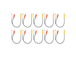 10pcs Adaptador De Áudio Rca Macho Para Duplo Rca Macho Com Estabilidade Estrutural