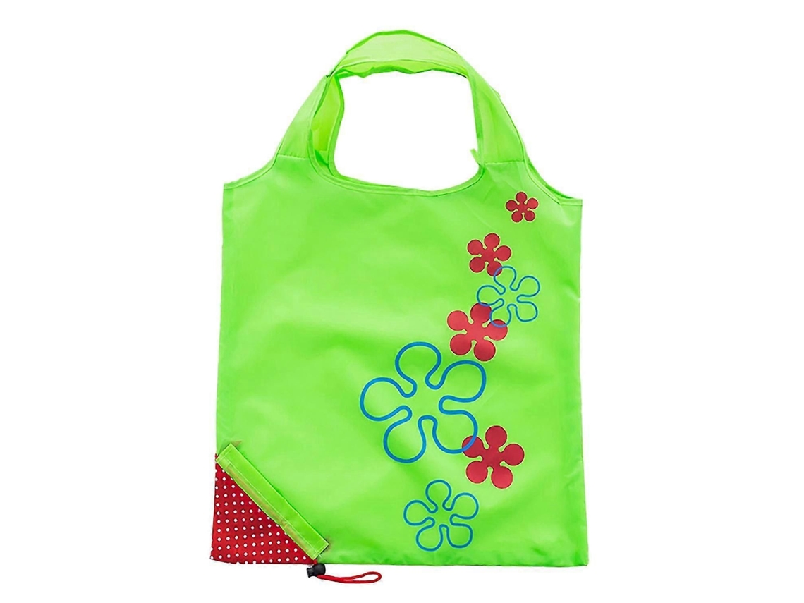 Bolsa de la compra plegable y reutilizable con estampado de fresas. GOKOCO
