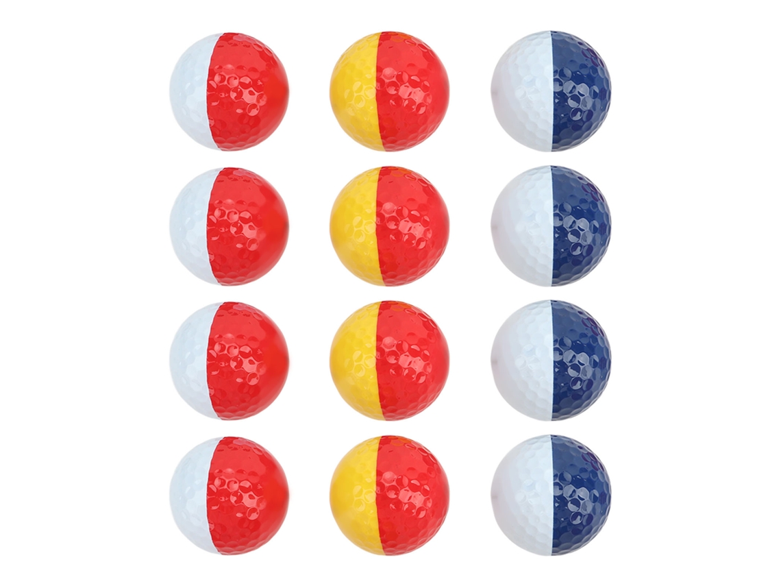 Pelotas De Golf De Alta Elasticidad Y Larga Distancia, Diseño Bicolor, Numeradas, Para Práctica Y Competición, 12 Unidades, Superficie Brillante.