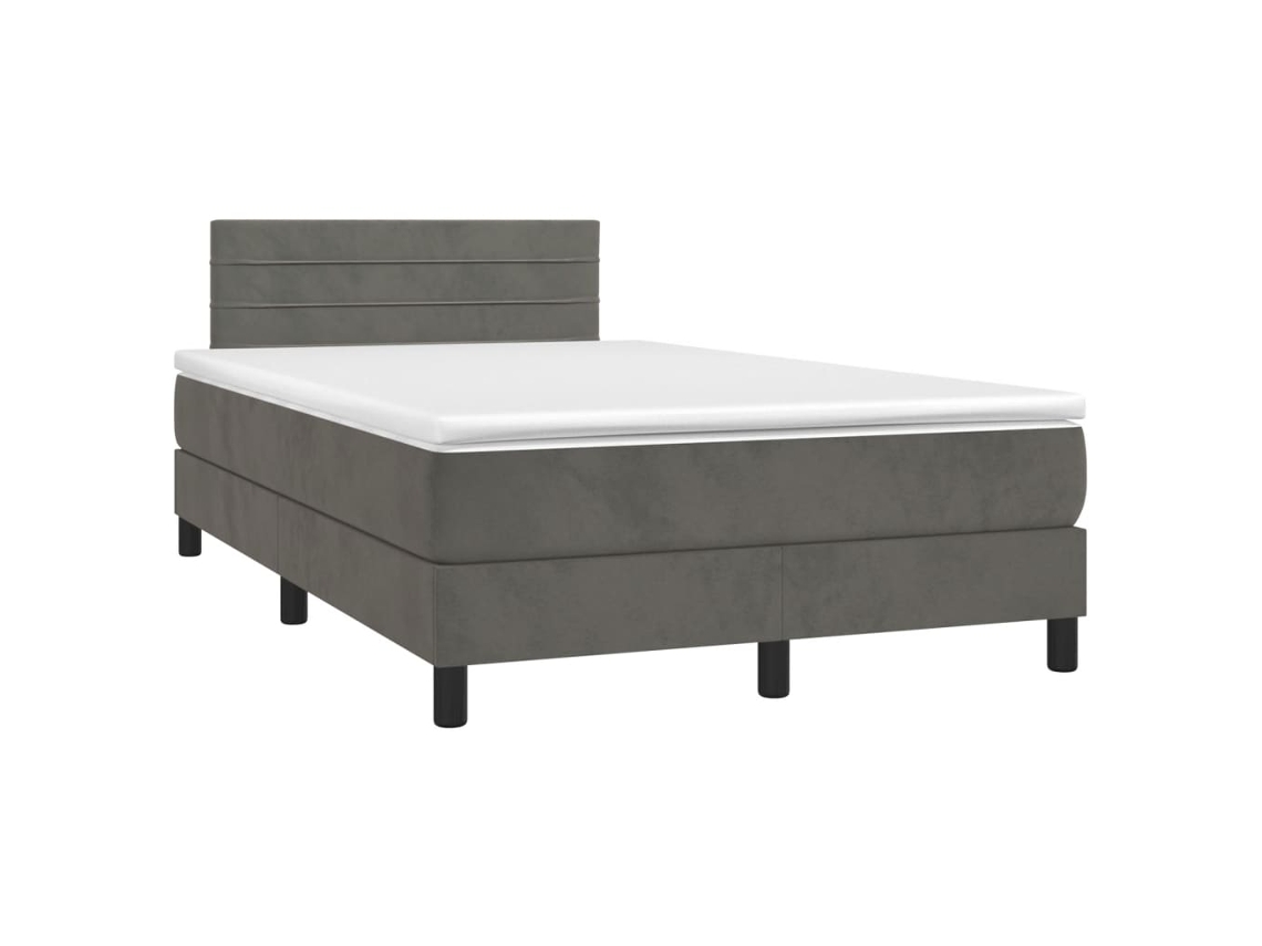 Maison Exclusive - Cama Box Spring Con Colchón Terciopelo Gris Oscuro 120x190 Cm