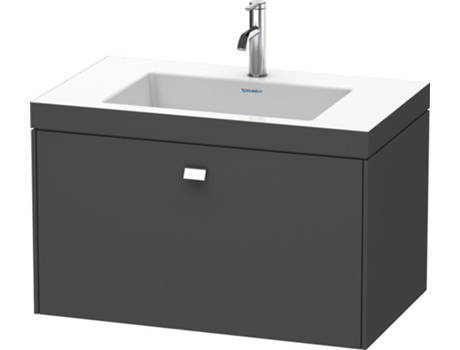 Lavabo para muebles DURAVIT Brioso c-bonded con base mural 80,0x48,0 cm 1 cajón sin rebosadero con banco para grifos sin grifo