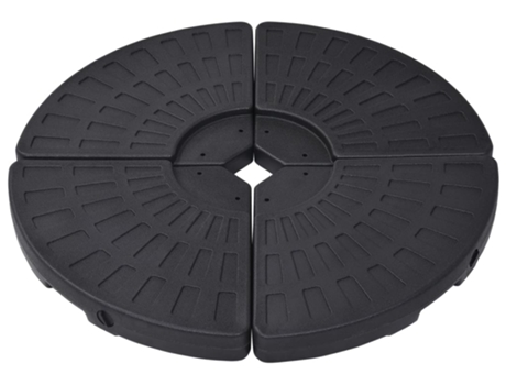vidaXL Soporte de sombrilla en forma de ventilador 4 piezas negro
