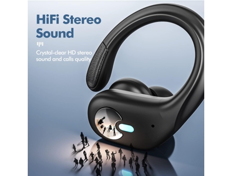 Auriculares inalámbricos Auriculares Bluetooth Reproducción de 80 horas con pantalla LED Estuche de carga inalámbrico Auriculares con cancelación d...