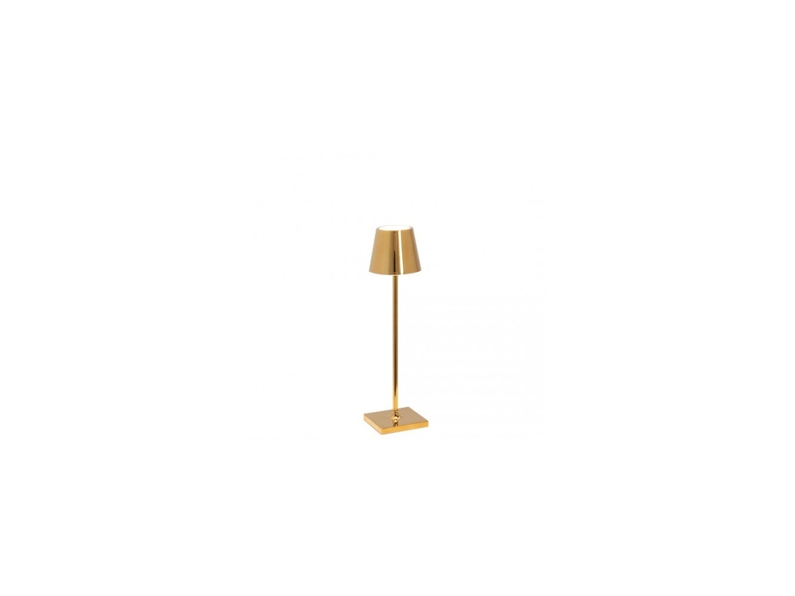 Lámpara de Mesa Poldina Pro Micro Brillante LED Dorada Recargable y Regulable ZAFFERANO