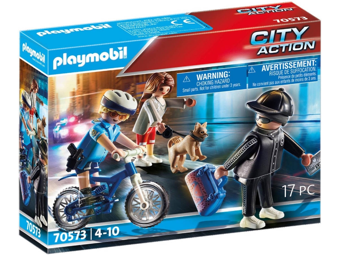 PLAYMOBIL Persecución Del Ladrón De Carteras (Edad Mínima: ‍4 Años - 13 Piezas)