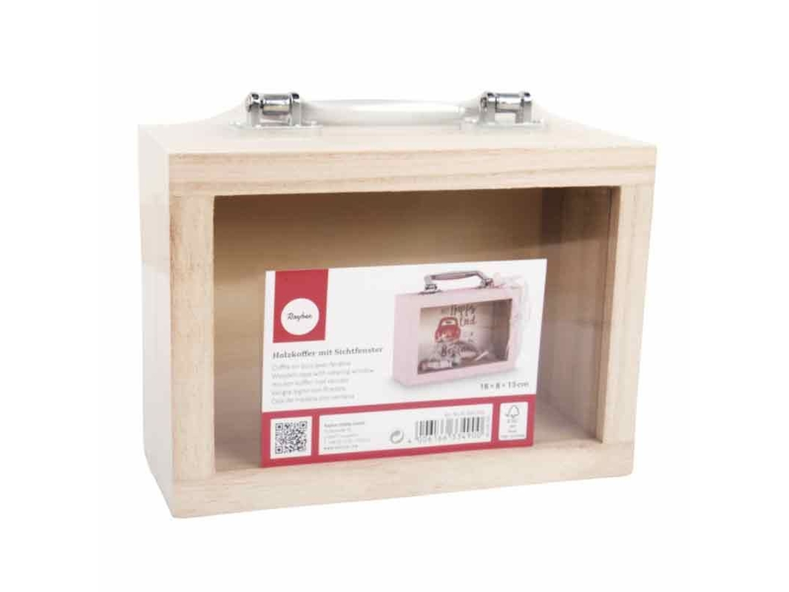 Hucha de madera con ventana 18 x 13 x 8 cm.
