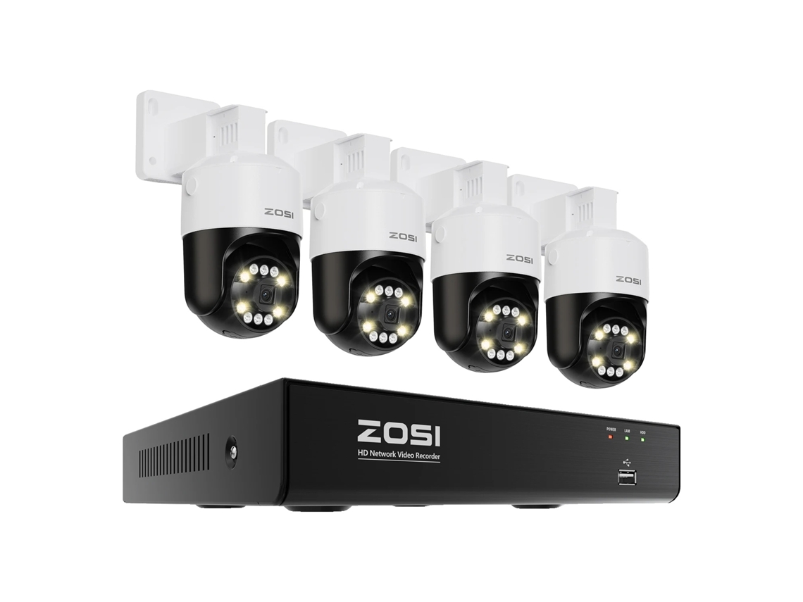 Sistema de cámaras de seguridad, 8 canales, resolución HD, 4 cámaras de 8 MP, ninguna