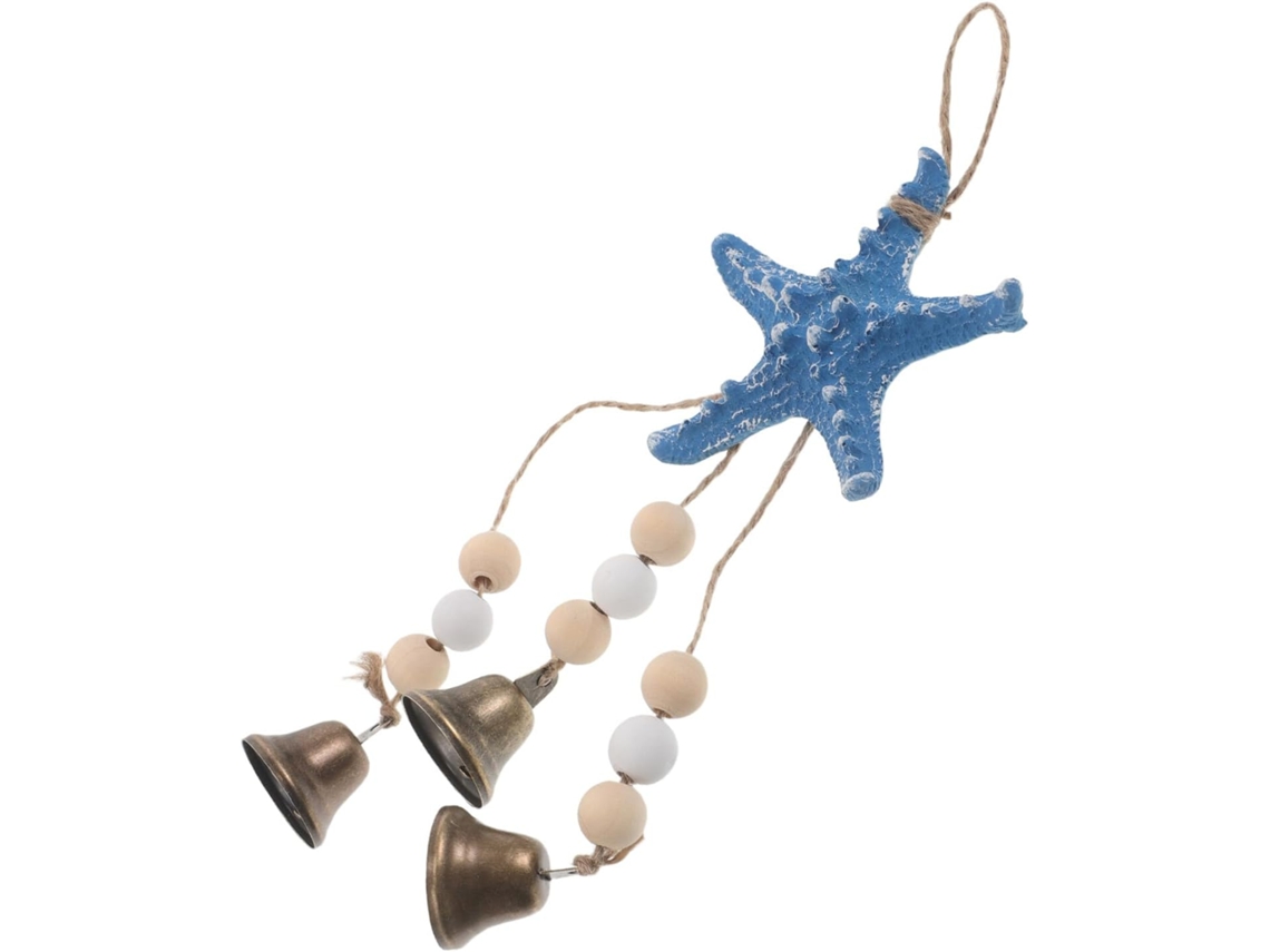Decoración Colgante Estilo Mediterráneo Campanilla Viento Madera Cuentas Estrella Interiores Exteriores Mar