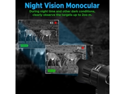 Telescopio monocular Yizhood de visión nocturna infrarroja digital IV 1.5 LCD HD para fotos, 1 m, vídeo 960p, 300 m, color negro
