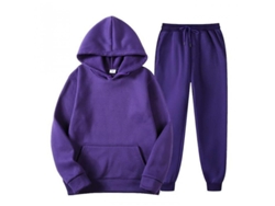 Conjunto De Sudadera Con Capucha De Manga Larga De Color Liso Para Hombre Gxr