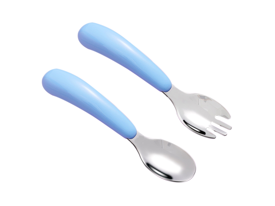 Cubiertos infantiles con estuche, cucharas y tenedores integrados, cubiertos de acero inoxidable para bebés, juego de cubiertos infantiles