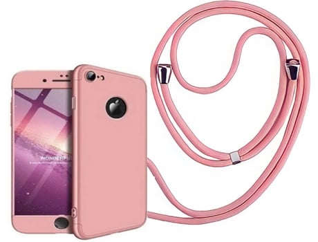 Funda iPhone 8 Slim Armor 360º con Collar Rosa