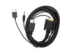 Adaptador De Interfaz Multimedia Vga A Hd, Convertidor De Vídeo 1080p Con Sonido Y Alimentación, Cable Usb, 1,8 M