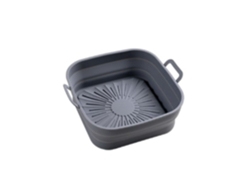 Molde Cuadrado De Silicona Gris Y Plegable Para Freidora De Aire.