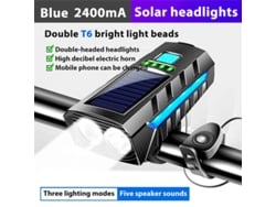 Bikight Faro Delantero Solar 4 En 1 Bicicleta Batería 2400mah 3 Modos Ipx Bocina 130db Mtb Motocicleta Vehículo Eléctrico