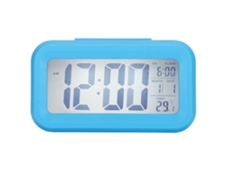 Reloj Electrónico Lcd Azul Ghy-501, Pantalla Grande, Silencioso, Despertador, Hora, Temperatura.