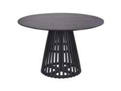 Mesa de comedor BELIANI Mesilla de Madera de acacia Negro 120x120x77