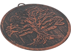 Colgante De Campanilla De Viento Rústica De Hierro Inoomp Con Motivo Del Árbol De La Vida, 10 Cm. Diseño Duradero Y