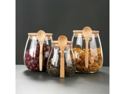 Recipientes herméticos para almacenar alimentos, frascos de vidrio con tapas herméticas. Mdug (juego de 3)