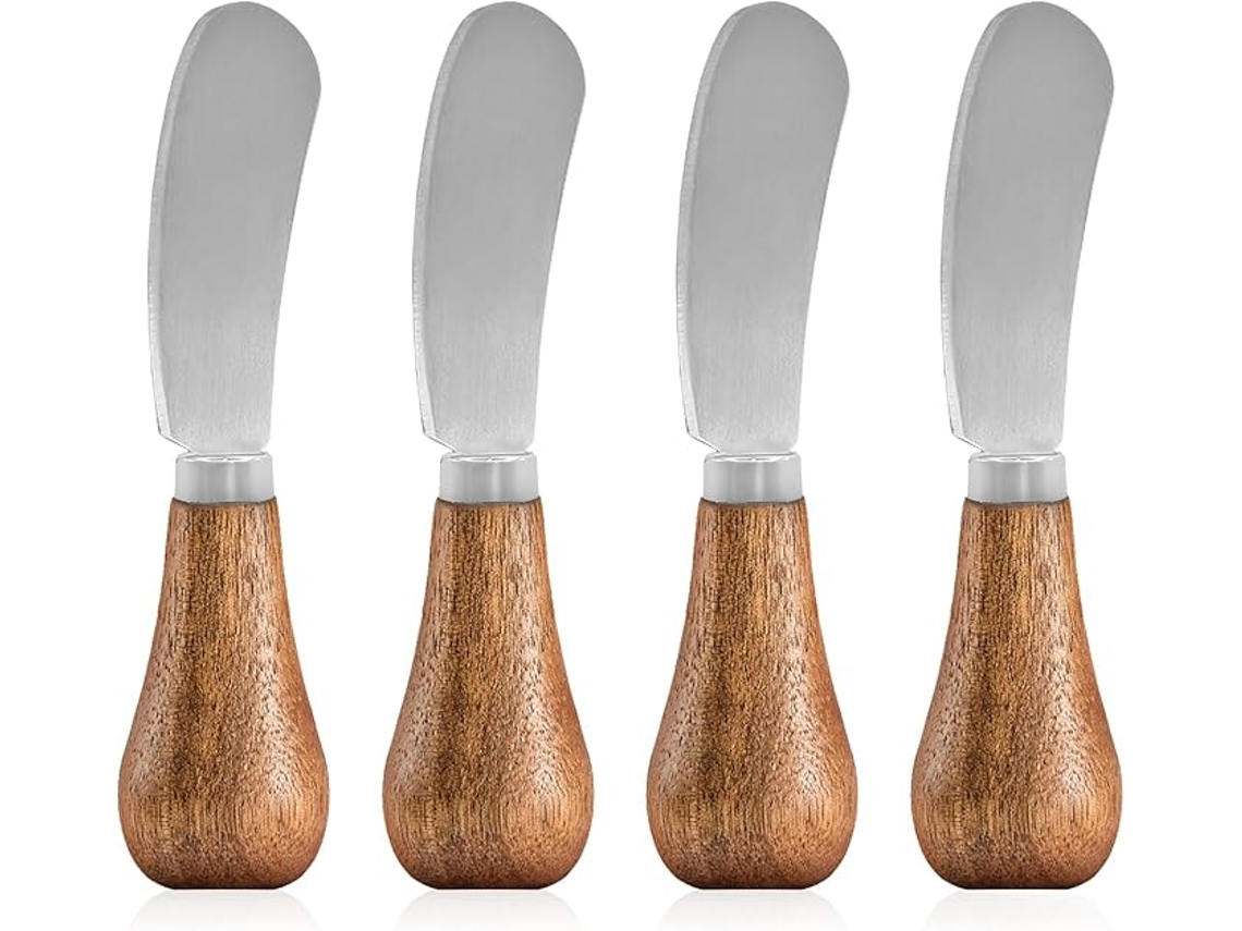 4 cuchillos pequeños de madera para mantequilla de 12,5 cm - Para queso/mermelada