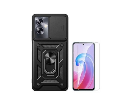 Funda Cleargorilasglass Proteção Militar Janela para Oppo Oppo A79 5G GIFT4ME Vidrio Templado Negro