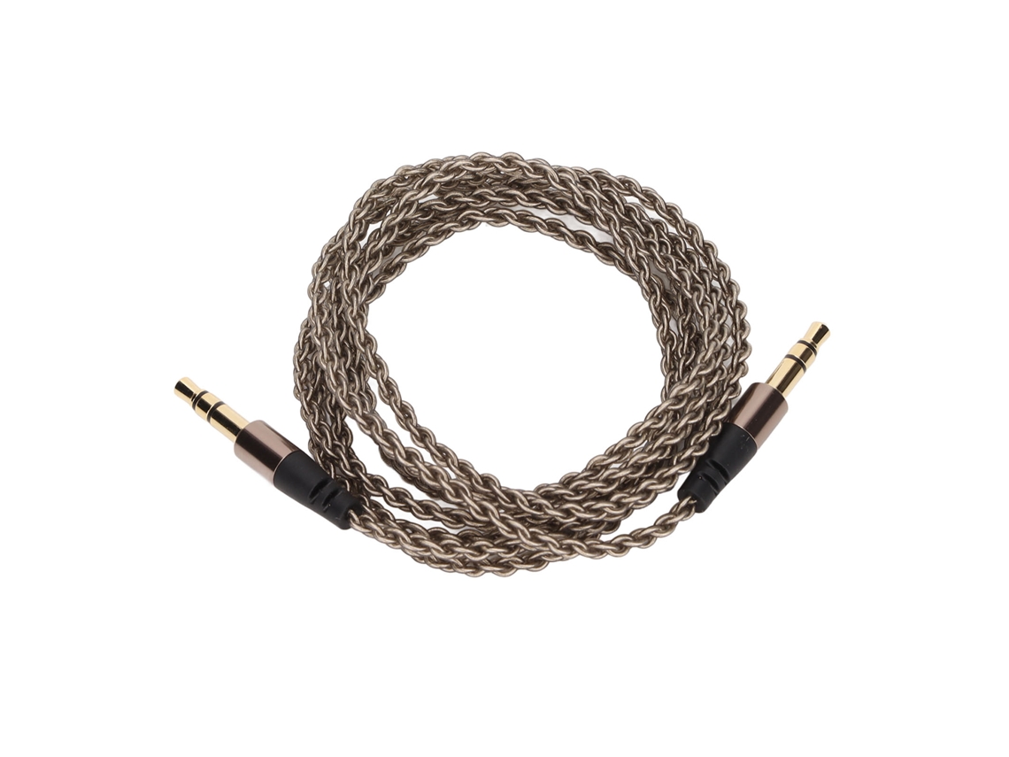 Cabo De Substituição Para Fones De Ouvido 3.5mm Prata Placado Trançado 1.2m Para Smartphone Mp3 Tablet