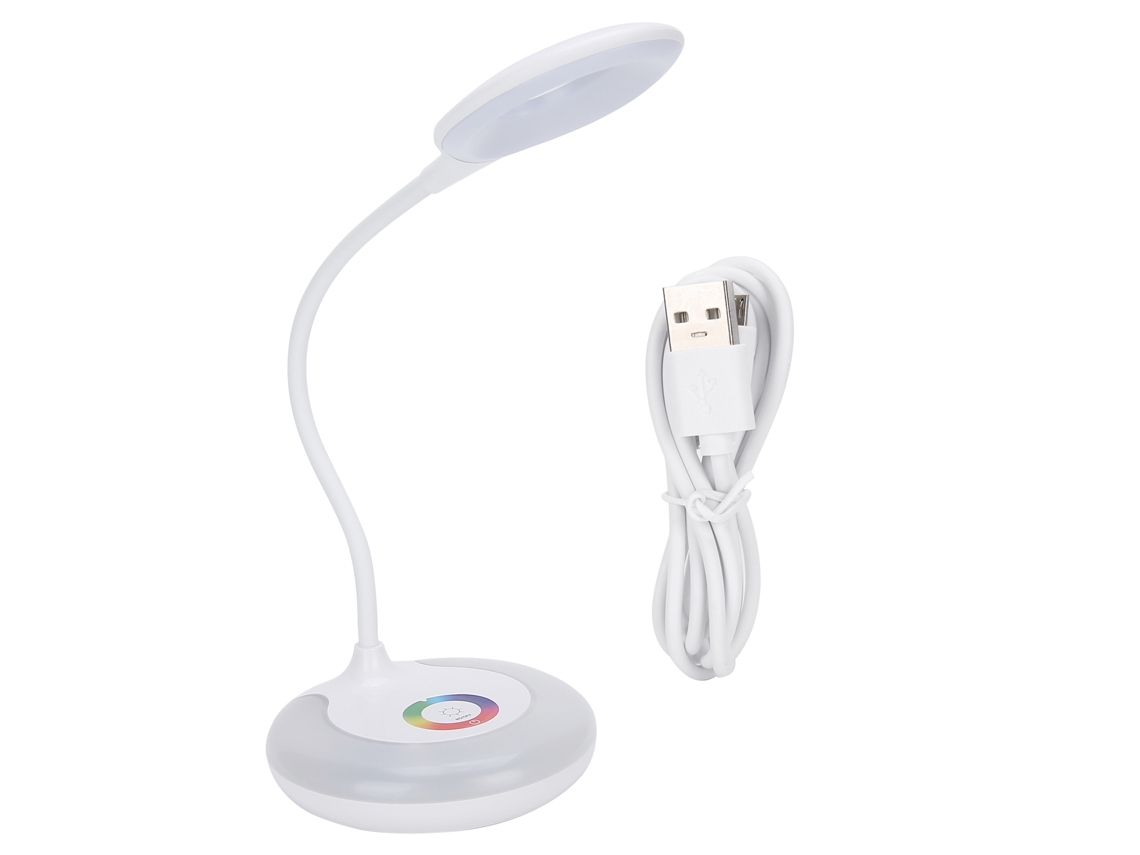 Lámpara De Mesa Led Táctil Con Luz Suave Regulable, Antifatiga Visual, Rgb, Usb, 5w