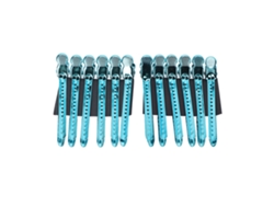 12pcs Pinzas De Pico De Pato Profesionales Para Peluquerías Portátiles Para Peinar Cabello Grueso Azul