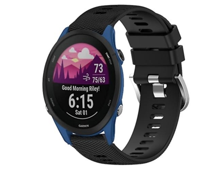 Correa De Reloj Inteligente Para Garmin Forerunner 255S, Banda De Reloj De Silicona De Color Sólido Negro De 18Mm VENISYMLIS