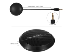 Micrófono omnidireccional portátil con cancelación de ruido, conector de 3,5 mm/USB, alta sensibilidad para conferencias, PC y podcasting.