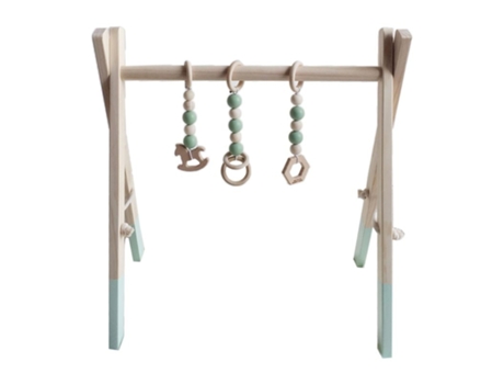 Juego de Gimnasia de Madera, Marco Sensorial, Juguete Con Anillo Para Bebé Verde