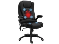 Silla de oficina ergonómica con masaje, calefacción, reclinación y control remoto - Negra