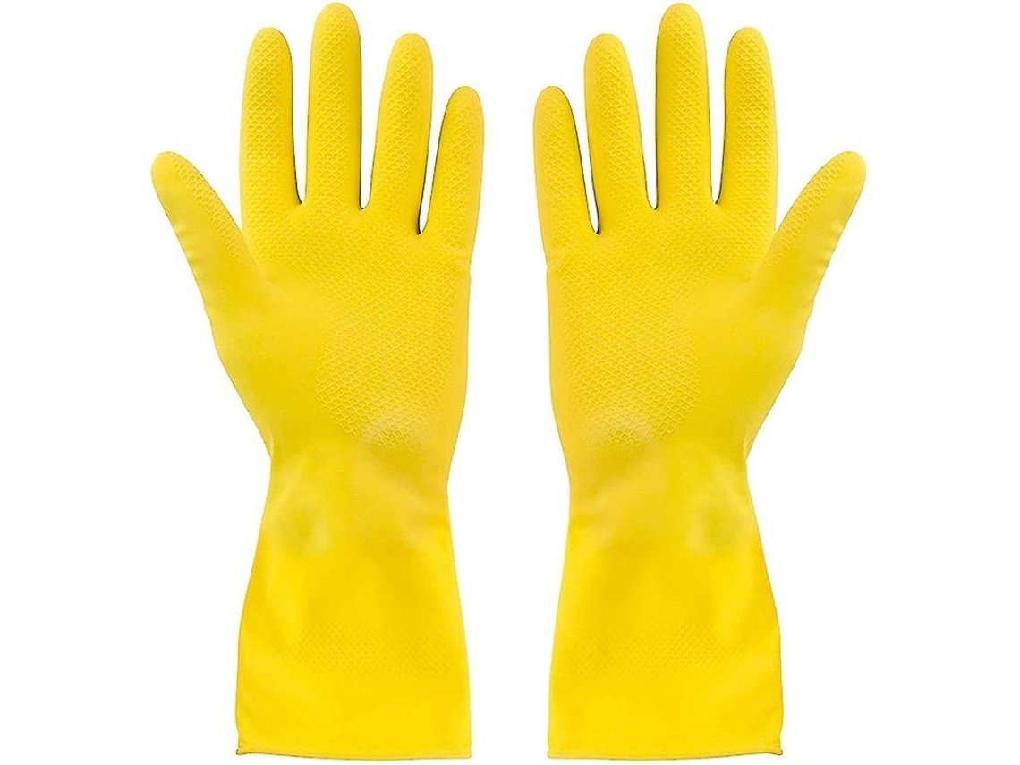 3 Pares De Guantes De Limpieza Amarillos Pequeños - Látex Natural, Fáciles De Quitar, Sin Restricciones.